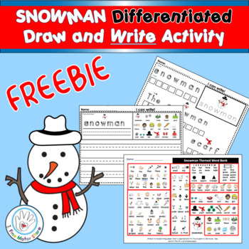 FREEBIE!  Snowman Draw and Write Build a Sentence Differentiated Writing