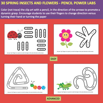 Teach Pencil Grasp and How to Control a Pencil SPRING THEMED - Image 3