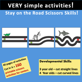 Very BEGINNING Scissors Skills for Cutting Centers Preschool Special Education - Image 2