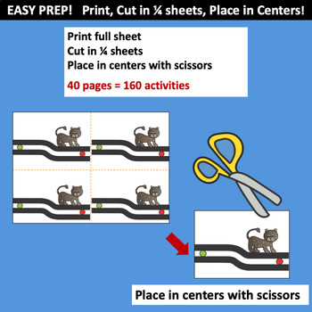 Very BEGINNING Scissors Skills for Cutting Centers Preschool Special Education - Image 3