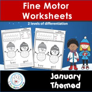 Fine Motor Worksheets to Develop Pencil Grasp and Pencil Skills for Winter