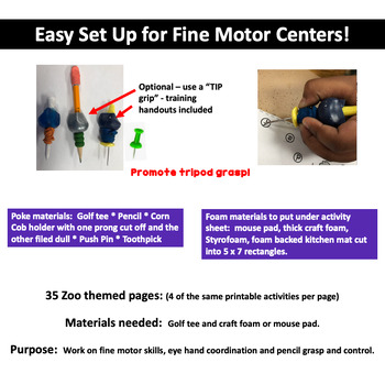 Zoo Animal Themed Pokey Pin Fine Motor Activities for Centers - Image 3