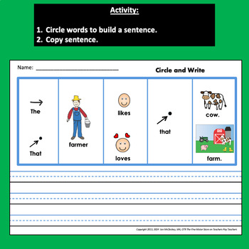 Sentence Building with Pictures Fall Themed Circle and Write - Image 2