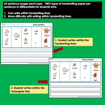 Sentence Building with Pictures Fall Themed Circle and Write - Image 3