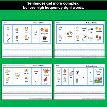 Sentence Building with Pictures Fall Themed Circle and Write - Image 4