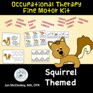 Occupational Therapy Fine Motor Kit SQUIRREL THEMED!