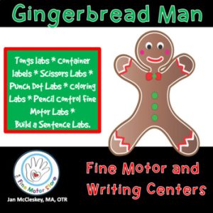 PreK Kindergarten First Grade Gingerbread Man Fine Motor and Writing