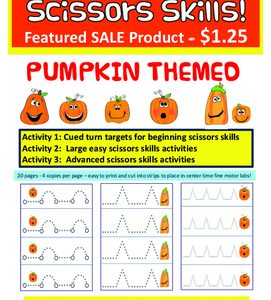 Fine Motor Scissors Skills: Pumpkin Themed Dotted Scissors Strips