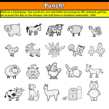 Fine Motor: FARM ANIMAL POKE ART - Image 4