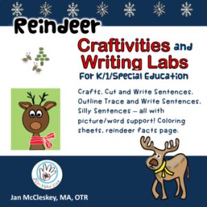 Reindeer Craftivity and Writing Labs for K/1st/Special Education