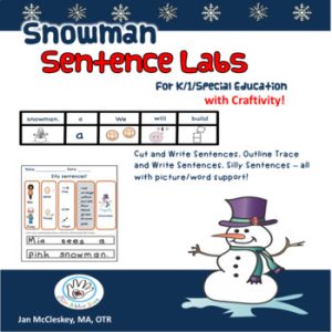 Snowman Sentence Lab and Activities for Special Education