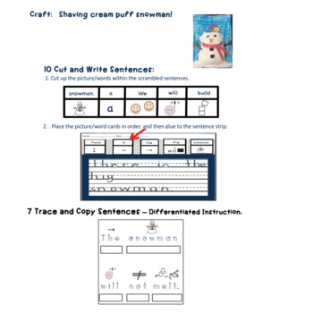 Snowman Sentence Lab and Activities for Special Education - Image 2