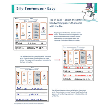 Snowman Sentence Lab and Activities for Special Education - Image 3