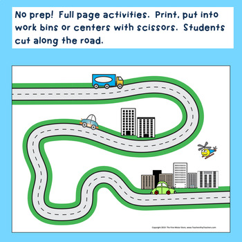 TRANSPORTATION SCISSORS SKILLS Activities for Cutting Practice - Image 2