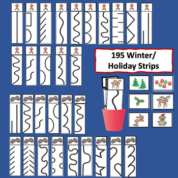 Preschool Kindergarten WINTER Scissors Skills Strips - Image 2