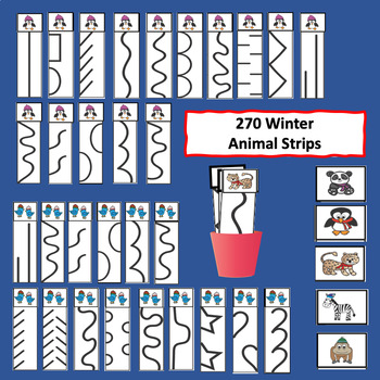 Preschool Kindergarten WINTER Scissors Skills Strips - Image 3
