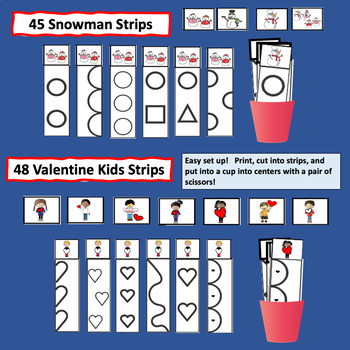 Preschool Kindergarten WINTER Scissors Skills Strips - Image 4