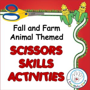 Scissors Skills Activities for Centers Fall and Farm Animal Themed