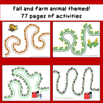 Scissors Skills Activities for Centers Fall and Farm Animal Themed - Image 3