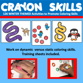 Teach Coloring Skills and How to Color in the Lines WINTER THEMED